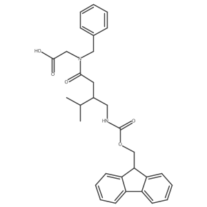 2-{N-benzyl-3-[({[(9H-fluoren-9-yl)methoxy]carbonyl}amino)methyl]-4-methylpentanamido}acetic acid Structure