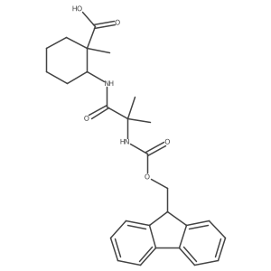 2-[2-({[(9H-fluoren-9-yl)methoxy]carbonyl}amino)-2-methylpropanamido]-1-methylcyclohexane-1-carboxylic acid结构式