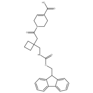 1-(2-{1-[({[(9H-fluoren-9-yl)methoxy]carbonyl}amino)methyl]cyclobutyl}acetyl)-1,2,3,6-tetrahydropyridine-4-carboxylic acid结构式
