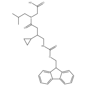 2-[3-cyclopropyl-4-({[(9H-fluoren-9-yl)methoxy]carbonyl}amino)-N-(2-methylpropyl)butanamido]acetic acid Structure