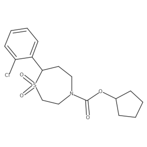Cyclopentyl 7-(2-chlorophenyl)-1,4-thiazepane-4-carboxylate 1,1-dioxide Structure