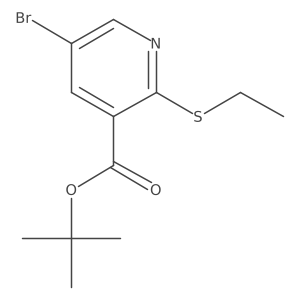 5-Bromo-2-ethylsulfanyl-nicotinic acid tert-butyl ester Structure