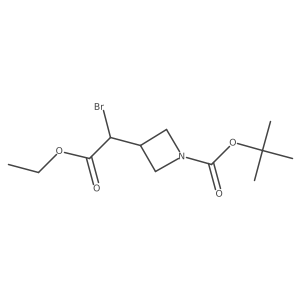 Tert-butyl 3-(1-bromo-2-ethoxy-2-oxoethyl)azetidine-1-carboxylate结构式