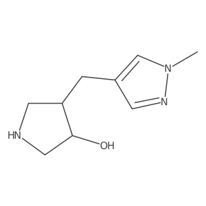 rac-(3R,4S)-4-[(1-methyl-1H-pyrazol-4-yl)methyl]pyrrolidin-3-ol Structure