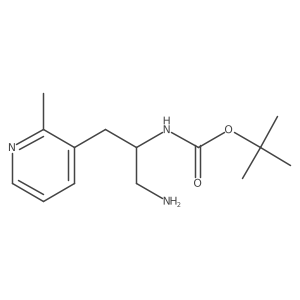 tert-butyl N-[1-amino-3-(2-methylpyridin-3-yl)propan-2-yl]carbamate结构式