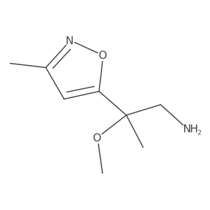 2-Methoxy-2-(3-methyl-1,2-oxazol-5-yl)propan-1-amine结构式