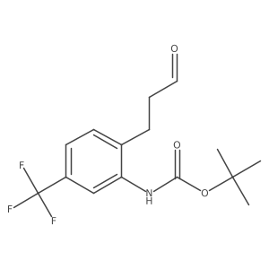 tert-butyl N-[2-(3-oxopropyl)-5-(trifluoromethyl)phenyl]carbamate结构式