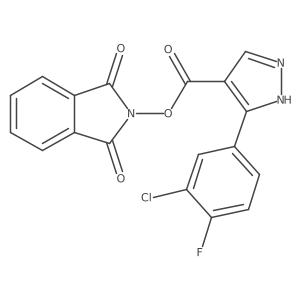 1,3-dioxo-2,3-dihydro-1H-isoindol-2-yl 3-(3-chloro-4-fluorophenyl)-1H-pyrazole-4-carboxylate结构式