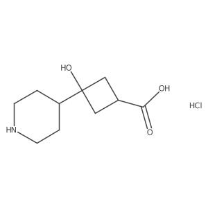 3-Hydroxy-3-piperidin-4-ylcyclobutane-1-carboxylic acid;hydrochloride结构式