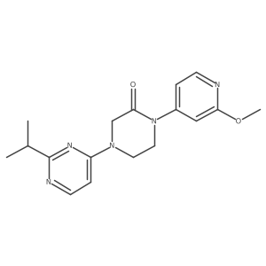 1-(2-Methoxypyridin-4-yl)-4-[2-(propan-2-yl)pyrimidin-4-yl]piperazin-2-one Structure