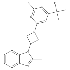 2-Methyl-1-[1-[2-methyl-6-(trifluoromethyl)pyrimidin-4-yl]azetidin-3-yl]benzimidazole结构式