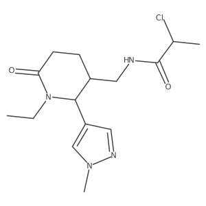 2-Chloro-N-[[(2S,3R)-1-ethyl-2-(1-methylpyrazol-4-yl)-6-oxopiperidin-3-yl]methyl]propanamide Structure