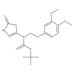 tert-butyl N-[2-(3,4-dimethoxyphenyl)ethyl]-N-(5-sulfanyl-1,3,4-thiadiazol-2-yl)carbamate Structure