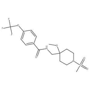 N-[(1-methanesulfonyl-4-methoxypiperidin-4-yl)methyl]-4-(trifluoromethoxy)benzamide Structure