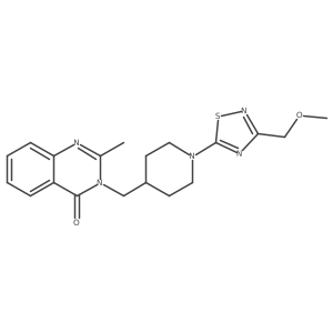 3-({1-[3-(Methoxymethyl)-1,2,4-thiadiazol-5-yl]piperidin-4-yl}methyl)-2-methyl-3,4-dihydroquinazolin-4-one Structure