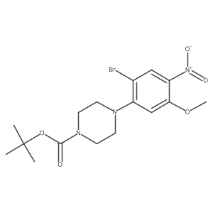 1,1-Dimethylethyl 4-(2-bromo-5-methoxy-4-nitrophenyl)-1-piperazinecarboxylate结构式