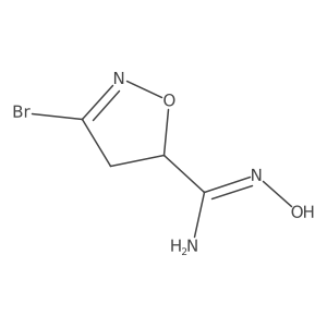 3-Bromo-N'-hydroxy-4,5-dihydro-1,2-oxazole-5-carboximidamide结构式