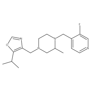 1-[(3-Fluoropyridin-4-yl)methyl]-2-methyl-4-{[5-(propan-2-yl)-1,3-oxazol-4-yl]methyl}piperazine结构式