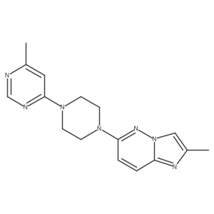 4-Methyl-6-(4-{2-methylimidazo[1,2-b]pyridazin-6-yl}piperazin-1-yl)pyrimidine结构式