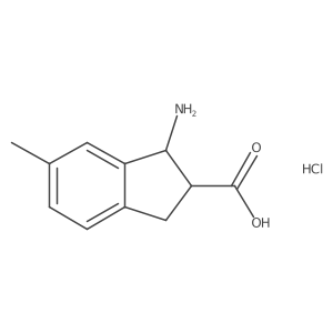 rac-(1R,2R)-1-amino-6-methyl-2,3-dihydro-1H-indene-2-carboxylic acid hydrochloride结构式