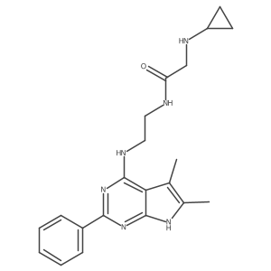 2-(cyclopropylamino)-N-[2-[(5,6-dimethyl-2-phenyl-7H-pyrrolo[2,3-d]pyrimidin-4-yl)amino]ethyl]acetamide Structure