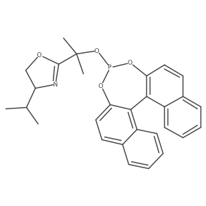 (4S)-2-(2-((11bR)-Dinaphtho[2,1-d:1',2'-f][1,3,2]dioxaphosphepin-4-yloxy)propan-2-yl)-4-isopropyl-4,5-dihydrooxazole Structure