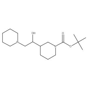 1,1-Dimethylethyl 3-[1-hydroxy-2-(1-piperidinyl)ethyl]-1-piperidinecarboxylate结构式