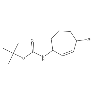 cis-N-(tert-butyloxycarbonyl)-4-hydroxycyclohept-2-enylamine结构式