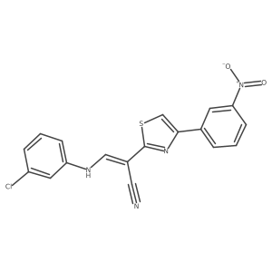(Z)-3-((3-chlorophenyl)amino)-2-(4-(3-nitrophenyl)thiazol-2-yl)acrylonitrile Structure