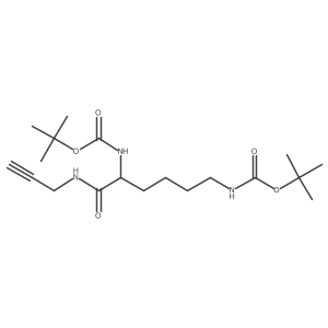 (S)-Di-tert-butyl (6-oxo-6-(prop-2-yn-1-ylamino)hexane-1,5-diyl)dicarbamate结构式