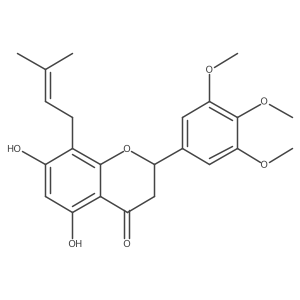 2,3-Dihydro-5,7-dihydroxy-8-(3-methyl-2-buten-1-yl)-2-(3,4,5-trimethoxyphenyl)-4H-1-benzopyran-4-one Structure