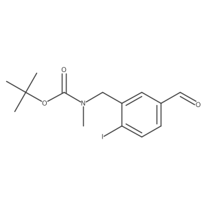 Tert-butyl (5-formyl-2-iodobenzyl)(methyl)carbamate结构式