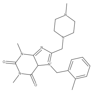 1,3-dimethyl-7-[(2-methylphenyl)methyl]-8-[(4-methylpiperazin-1-yl)methyl]-5H-purin-7-ium-2,6-dione结构式