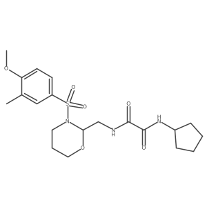 N-cyclopentyl-N'-{[3-(4-methoxy-3-methylbenzenesulfonyl)-1,3-oxazinan-2-yl]methyl}ethanediamide结构式