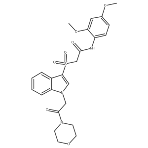 N-(2,4-dimethoxyphenyl)-2-((1-(2-morpholino-2-oxoethyl)-1H-indol-3-yl)sulfonyl)acetamide结构式