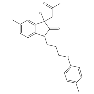3-hydroxy-5-methyl-1-[3-(4-methylphenoxy)propyl]-3-(2-oxopropyl)-1,3-dihydro-2H-indol-2-one Structure