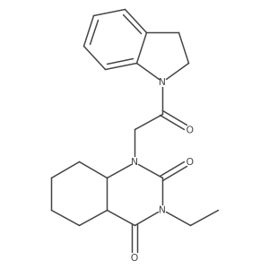 1-[2-(2,3-Dihydroindol-1-yl)-2-oxoethyl]-3-ethyl-4a,5,6,7,8,8a-hexahydroquinazoline-2,4-dione Structure