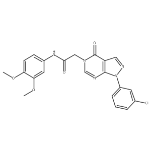 2-(1-(3-chlorophenyl)-4-oxo-1H-pyrazolo[3,4-d]pyrimidin-5(4H)-yl)-N-(3,4-dimethoxyphenyl)acetamide结构式