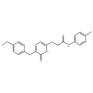 N-(4-fluorophenyl)-2-((6-(4-methoxybenzyl)-5-oxo-4,5-dihydro-1,2,4-triazin-3-yl)thio)acetamide Structure