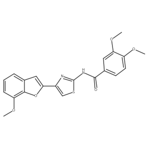 3,4-dimethoxy-N-(4-(7-methoxybenzofuran-2-yl)thiazol-2-yl)benzamide结构式