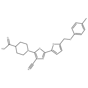 1-(4-Cyano-2-{5-[(4-methylphenoxy)methyl]furan-2-yl}-1,3-oxazol-5-yl)piperidine-4-carboxamide Structure