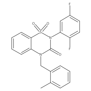 2-(2,5-difluorophenyl)-4-(2-methylbenzyl)-2H-benzo[e][1,2,4]thiadiazin-3(4H)-one 1,1-dioxide结构式