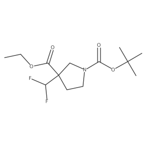 1-(Tert-butyl) 3-ethyl 3-(difluoromethyl)pyrrolidine-1,3-dicarboxylate结构式