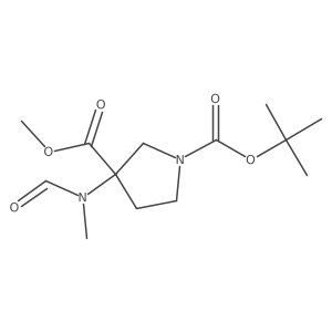 1-(tert-butyl) 3-methyl 3-(N-methylformamido)pyrrolidine-1,3-dicarboxylate结构式