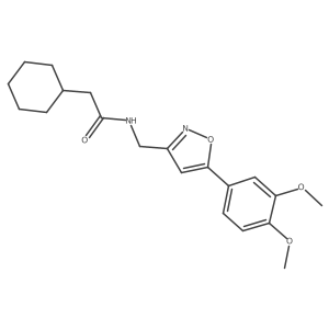 2-cyclohexyl-N-((5-(3,4-dimethoxyphenyl)isoxazol-3-yl)methyl)acetamide结构式