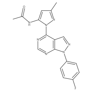 N-{1-[1-(4-fluorophenyl)-1H-pyrazolo[3,4-d]pyrimidin-4-yl]-3-methyl-1H-pyrazol-5-yl}acetamide Structure
