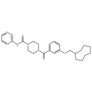 4-[3-(Cyclooctylmethoxy)benzoyl]-N-2-pyrazinyl-1-piperazinecarboxamide Structure