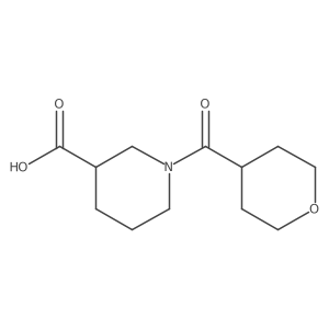 1-(Tetrahydro-2H-pyran-4-ylcarbonyl)-3-piperidinecarboxylic acid结构式