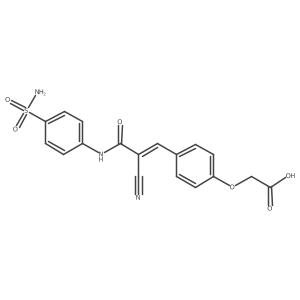 2-[4-[(Z)-2-cyano-3-oxo-3-(4-sulfamoylanilino)prop-1-enyl]phenoxy]acetic acid Structure
