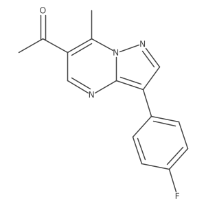 CC(=O)c1cnc2c(-c3ccc(F)cc3)cnn2c1C结构式